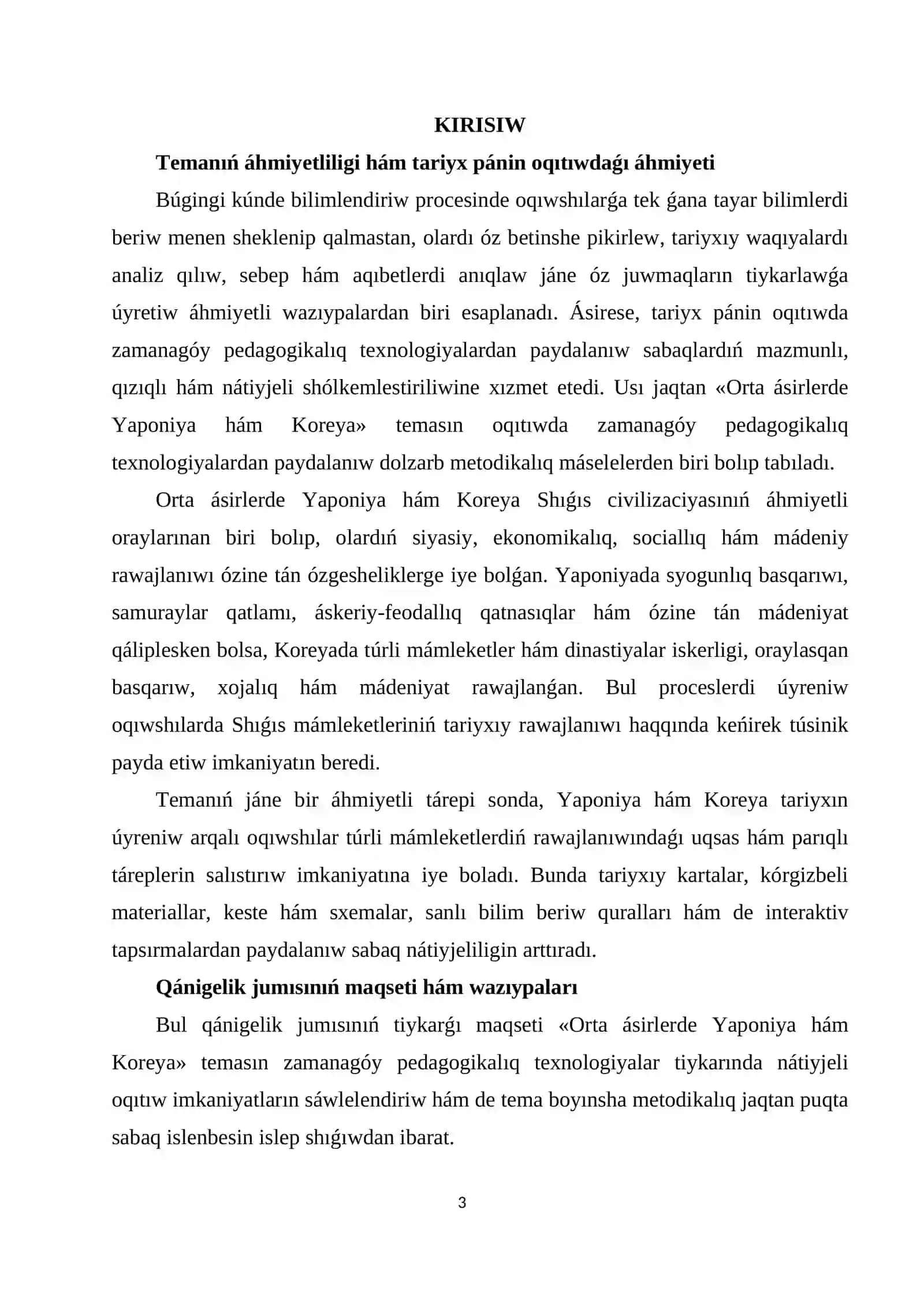 QÁNIGELIK JUMISI 3