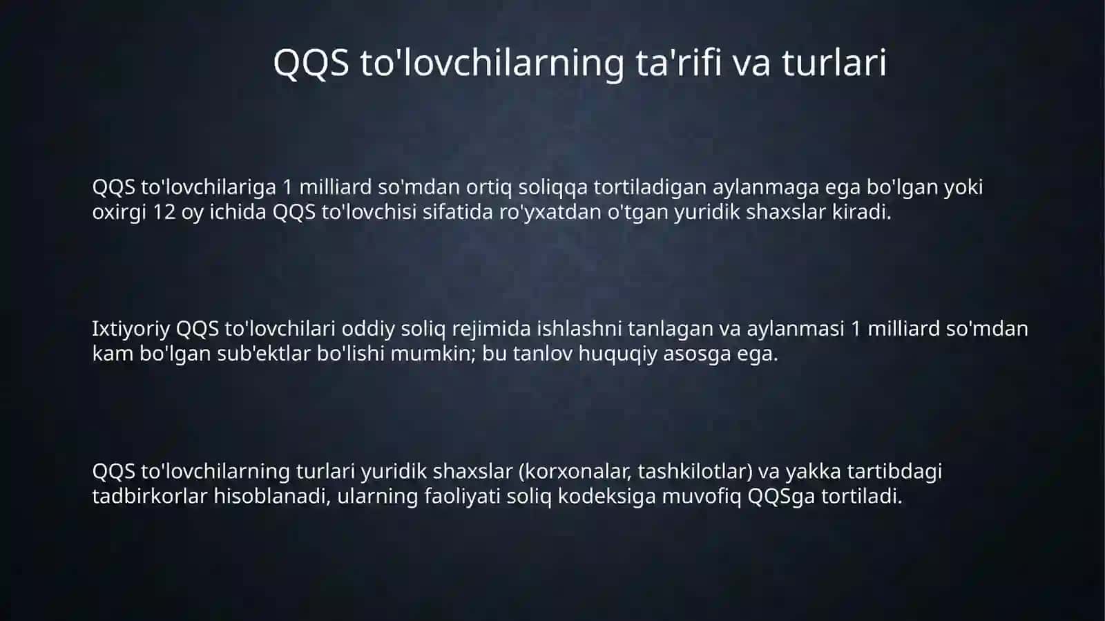Qo'shilgan qiymat solig'i to'lovchilari, soliq solish obyekti va imtiyozlari 3