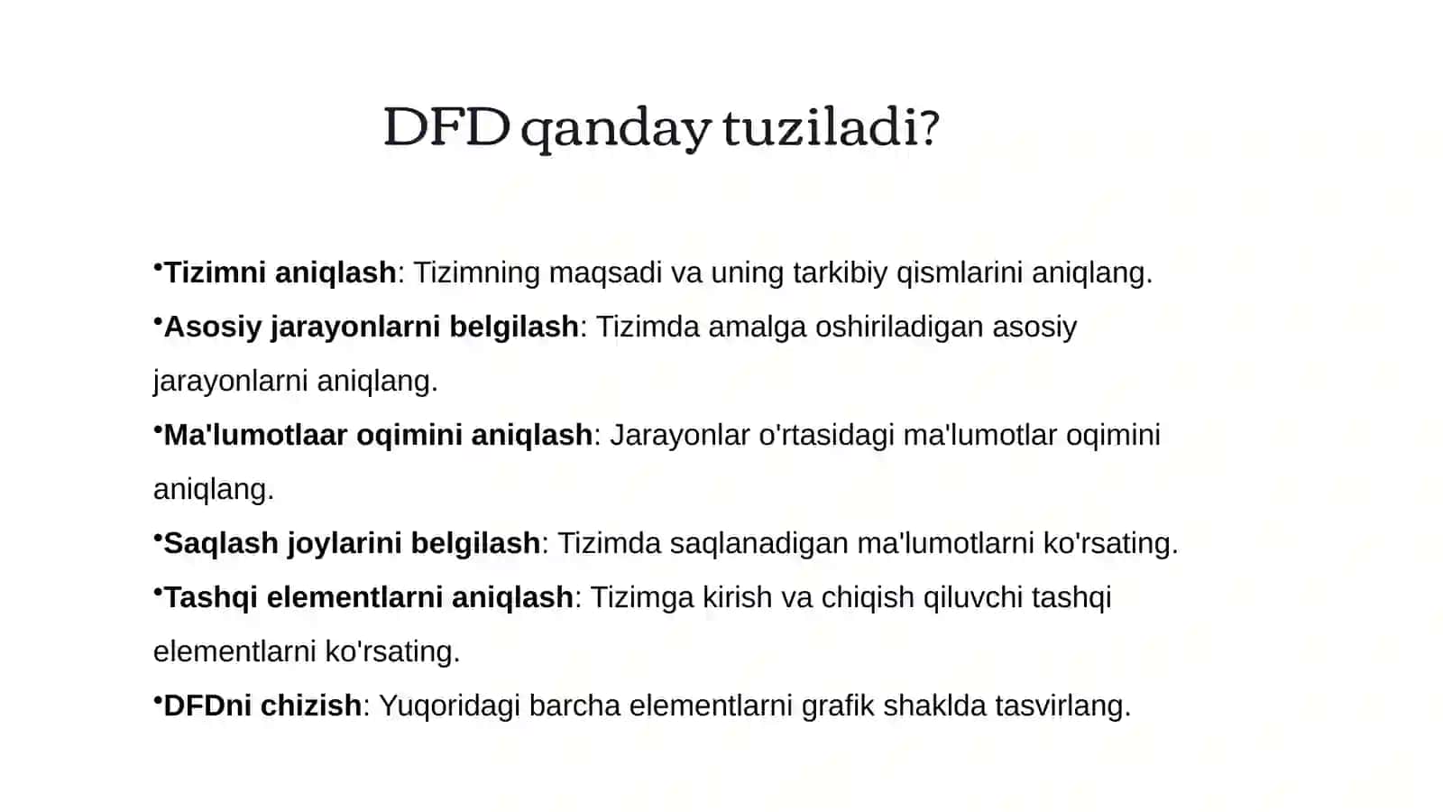 Ma'lumotlar oqimini modellashtirish DFD 3