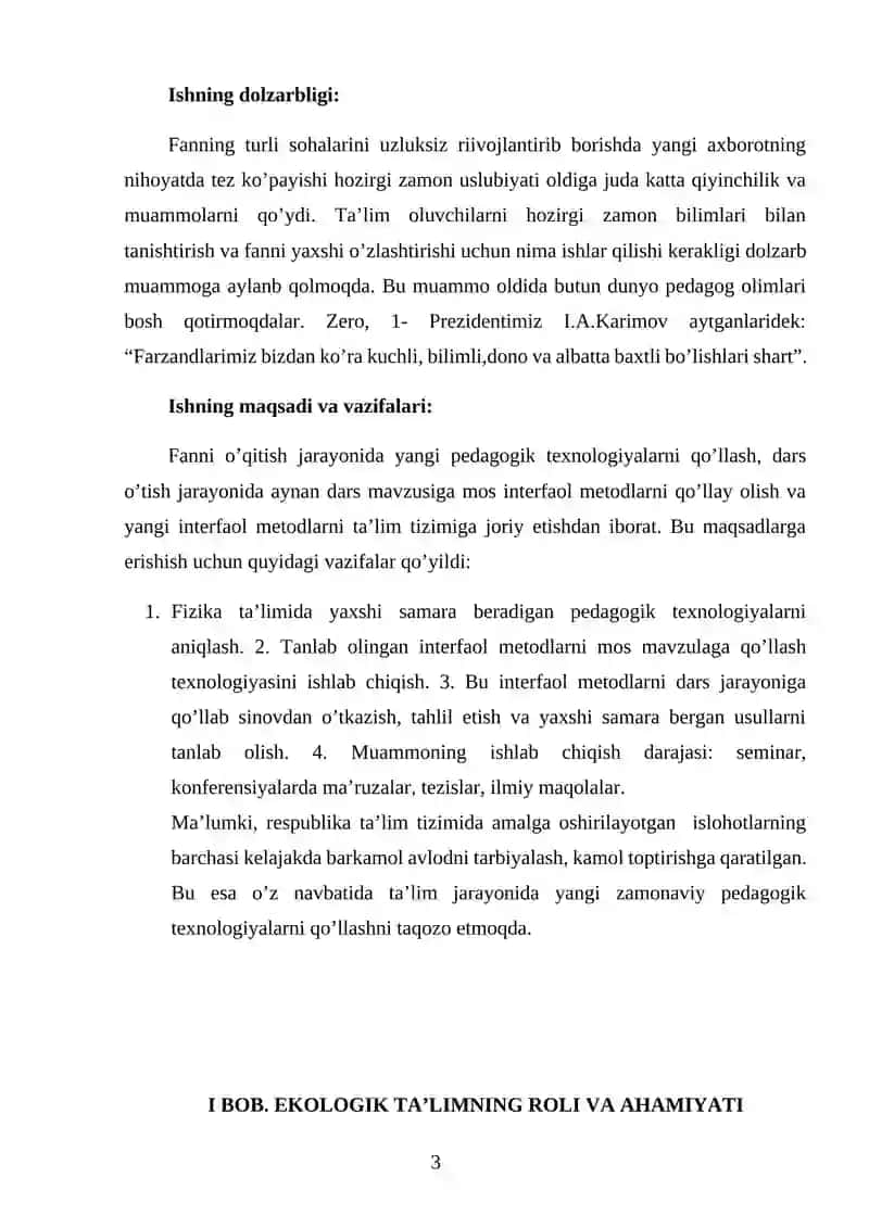 Fizika darslarida ekologik tarbiyani amalga oshirish 3