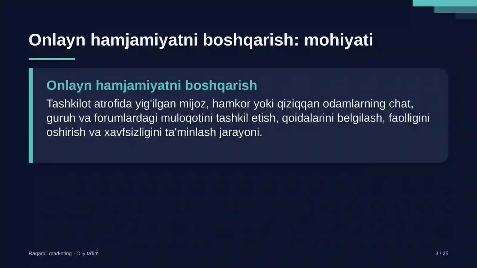 Yoshlar turizmida onlayn hamjamiyatni boshqarish 3