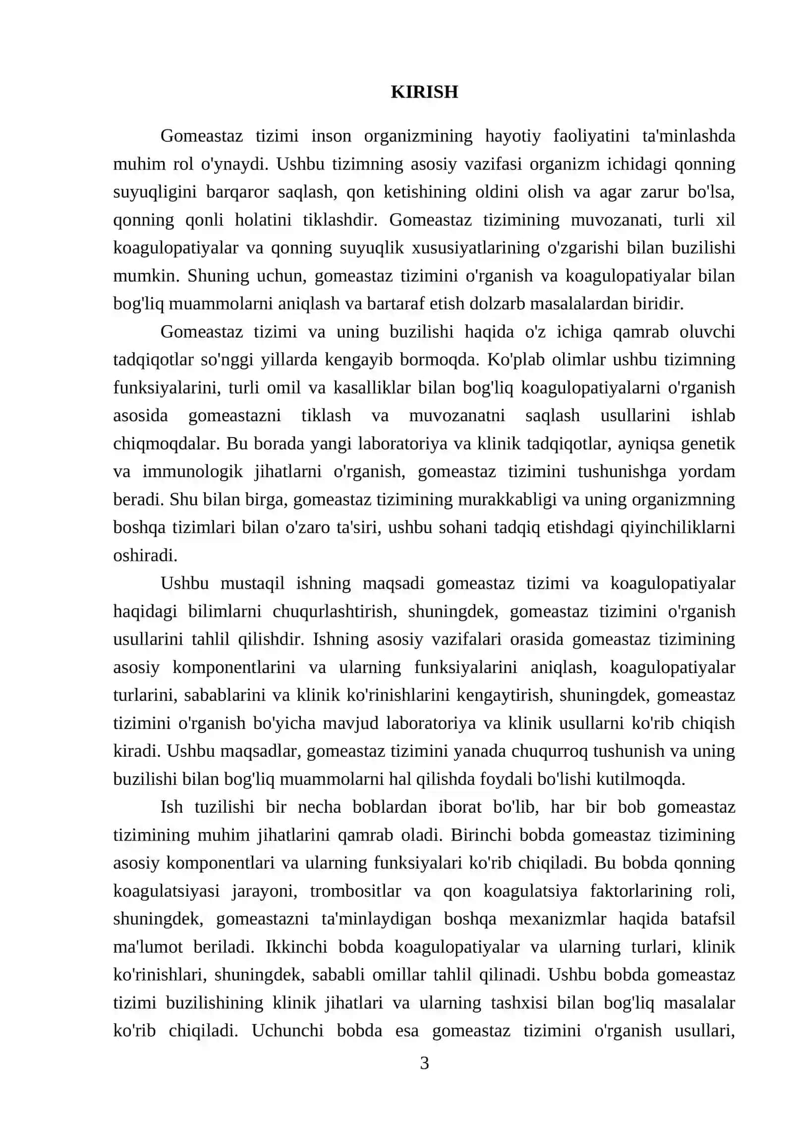Gomeastaz tizimi.Koagulopatiyalar.Gomeastaz tizimini oʻrganish usullari 3