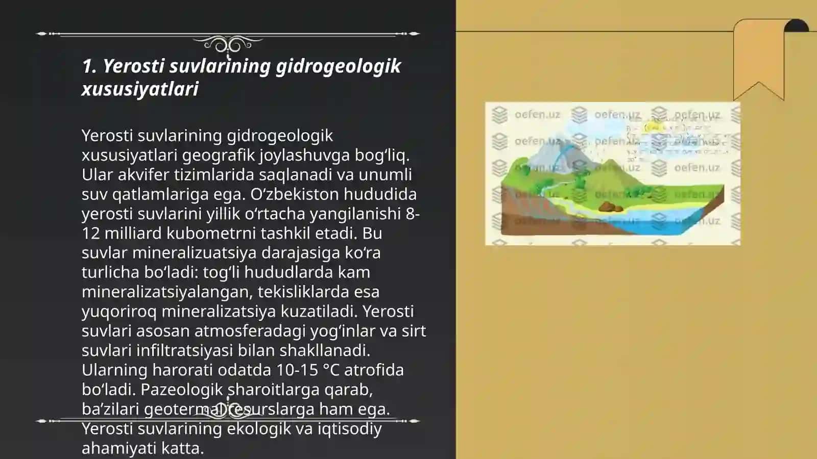 Yerosti suvlarining balansi, rejimi va zahirasi 3