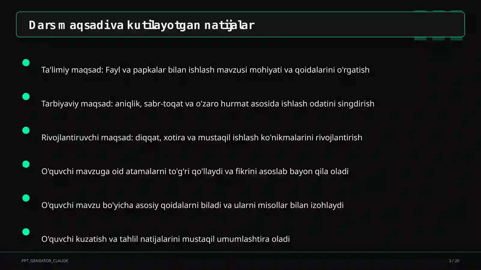 Fayl va papkalar bilan ishlash (5-sinf) 3