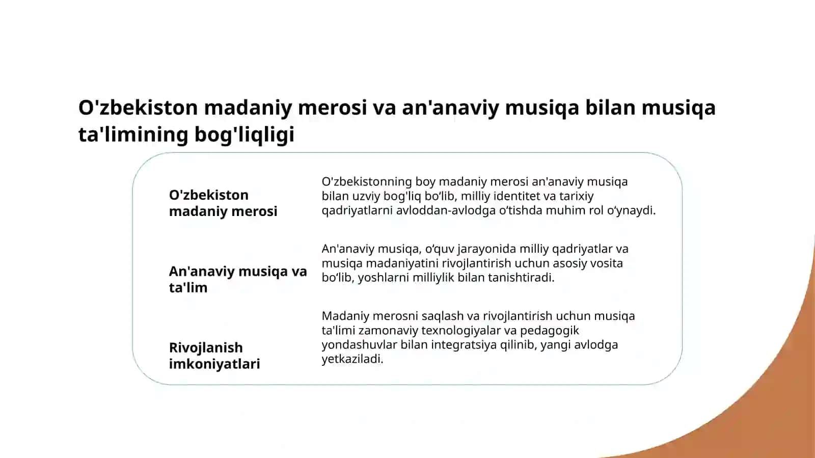 Musiqiy  ta'limning vazifalari 3