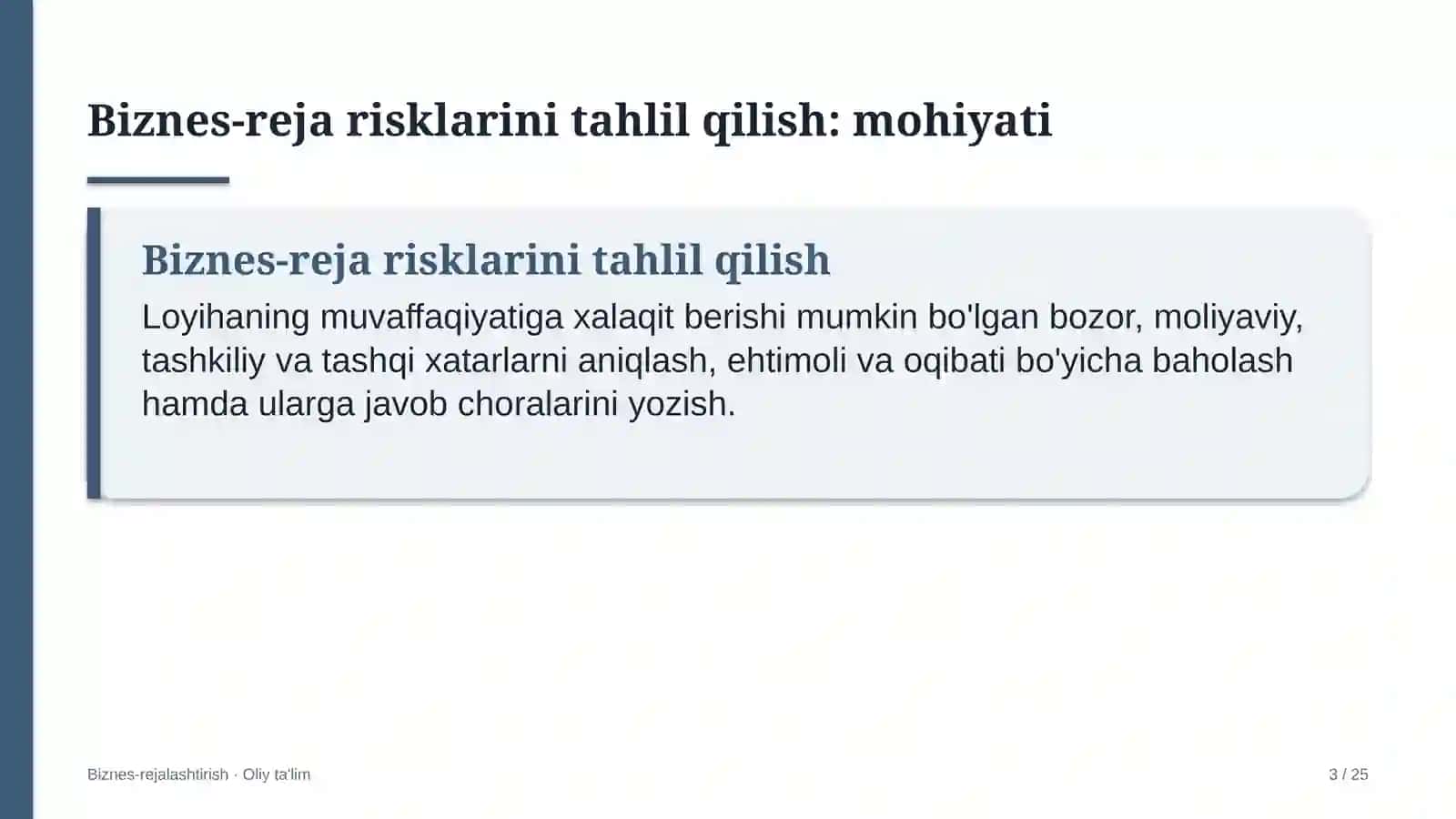 bolalar o'smirlar sport maktablarida biznes reja risklarini tahlil qilish 9385 3
