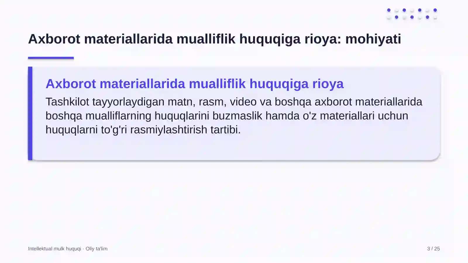 gaz kimyo majmualarida axborot materiallarida mualliflik huquqiga rioya qilish 5192 3
