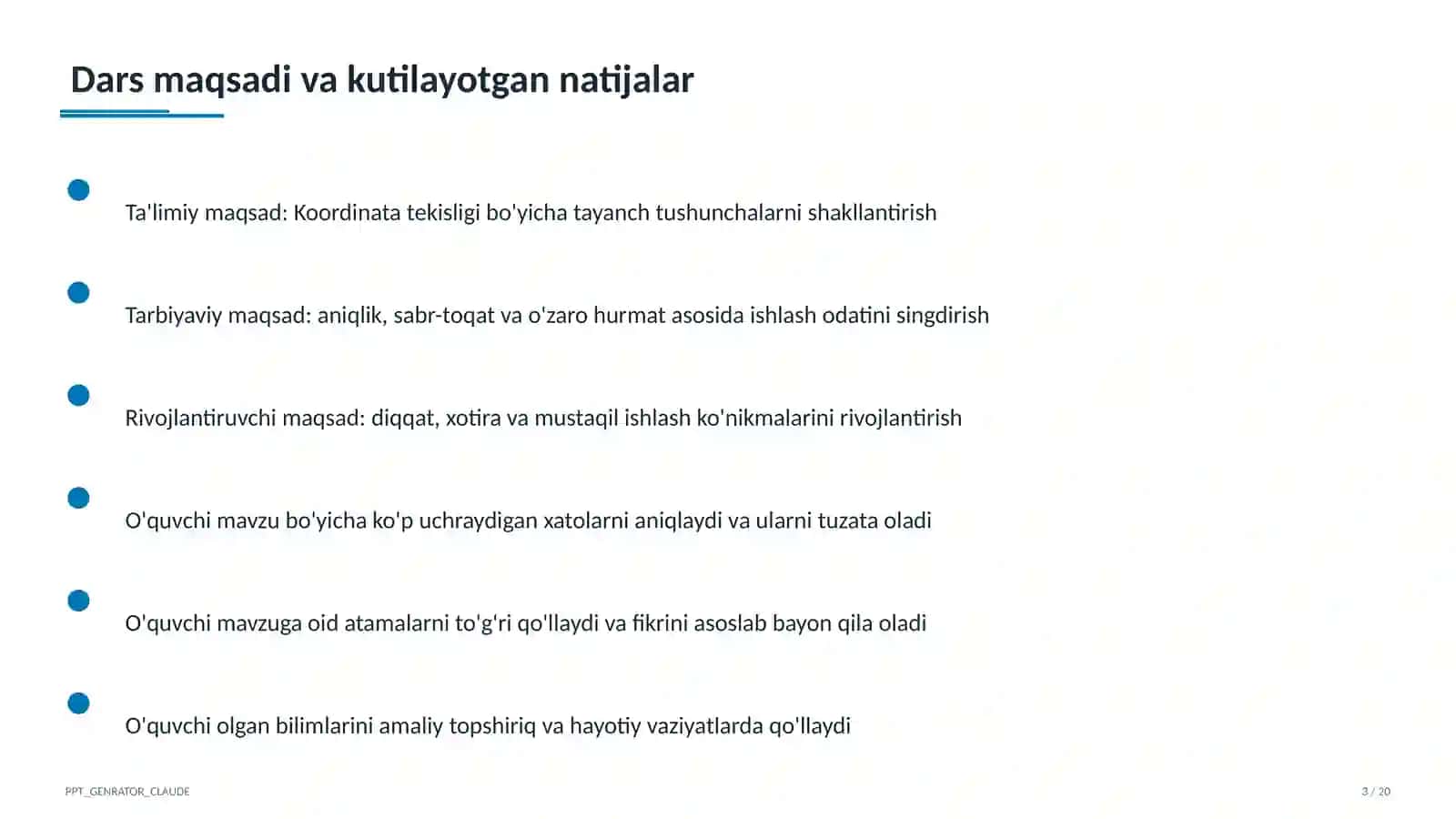 Koordinata tekisligi (6-sinf) 3