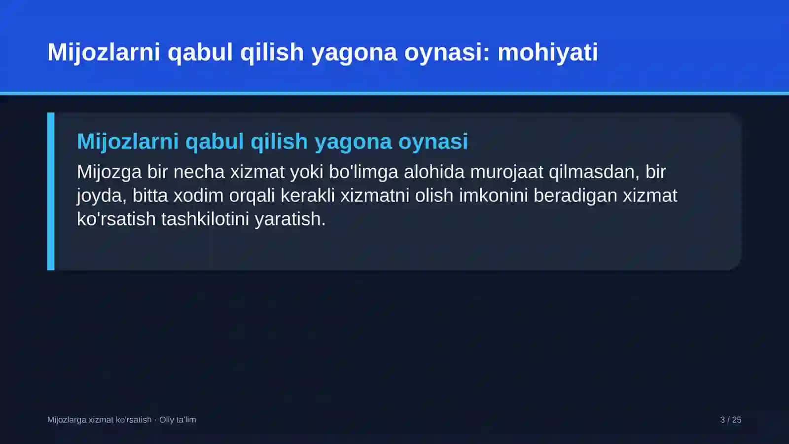 fond birjasida mijozlarni qabul qilish yagona oynasini tashkil etish 7176 3