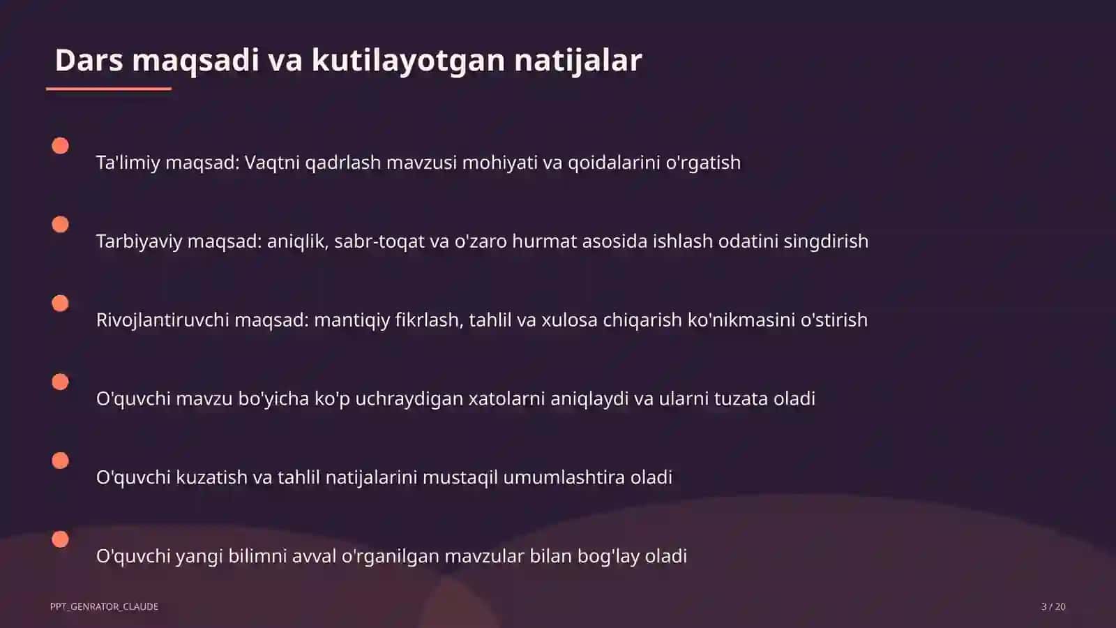 Vaqtni qadrlash (4-sinf) 3