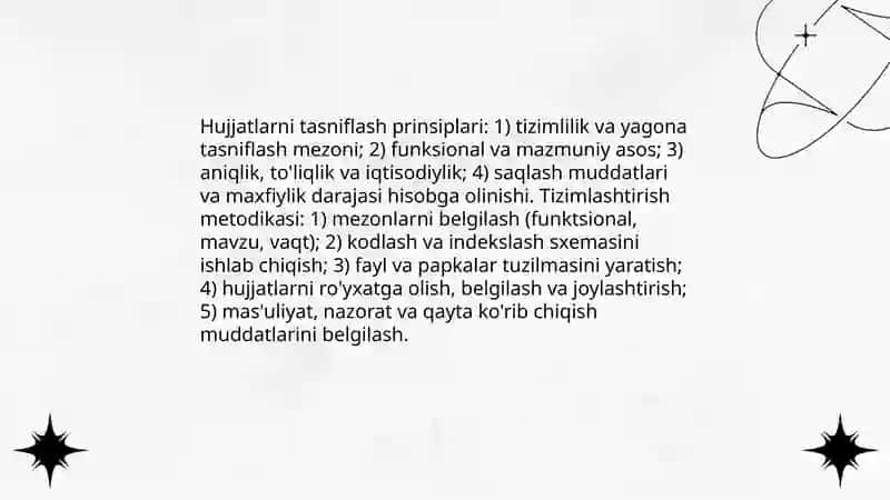 Hujjatlarni tizimlashtirish va arxivlash 3