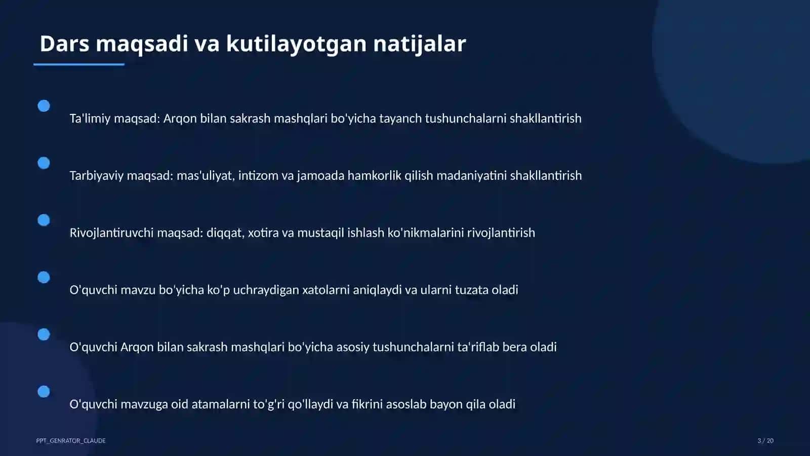 Arqon bilan sakrash mashqlari (3-sinf) 3