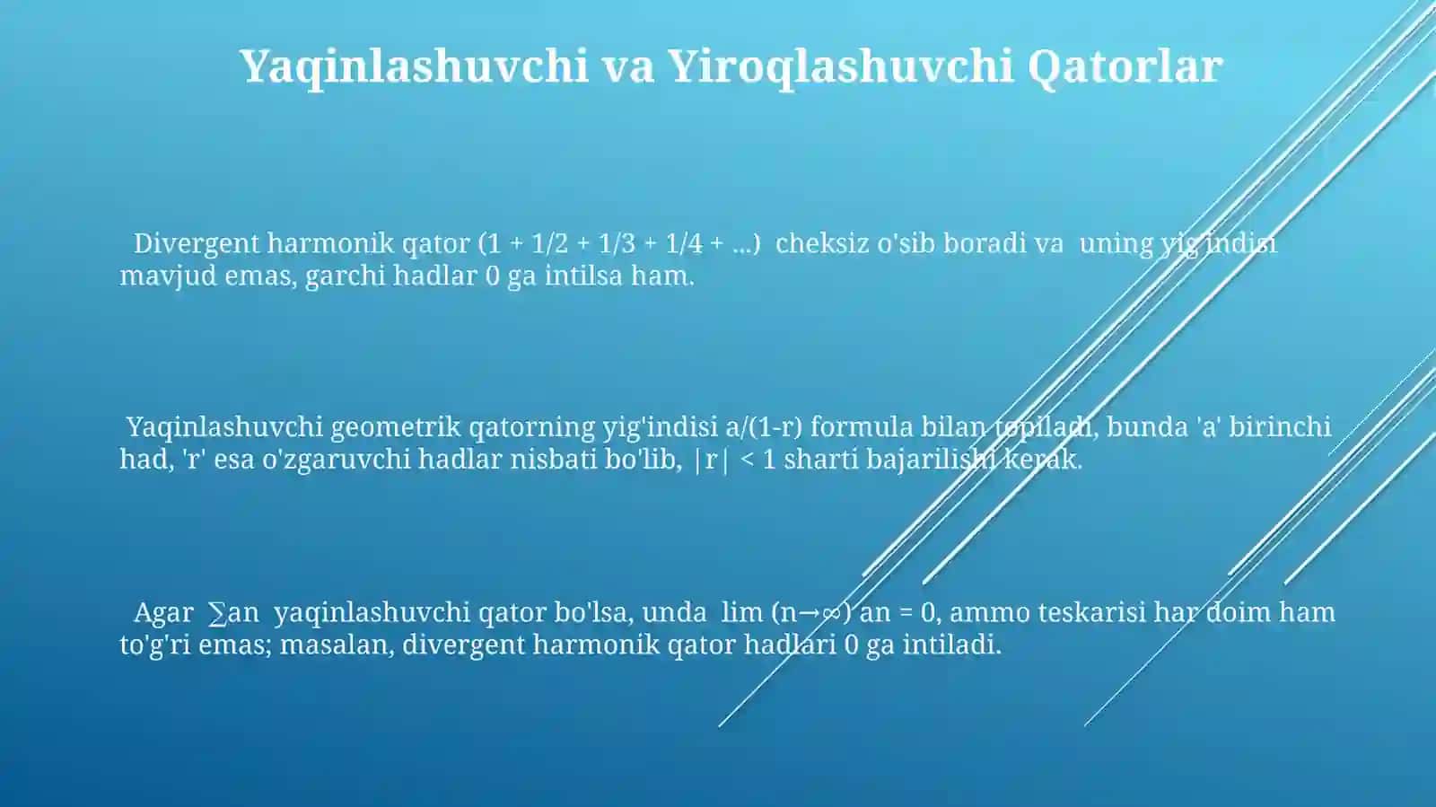 Divergent harmonik qator 3