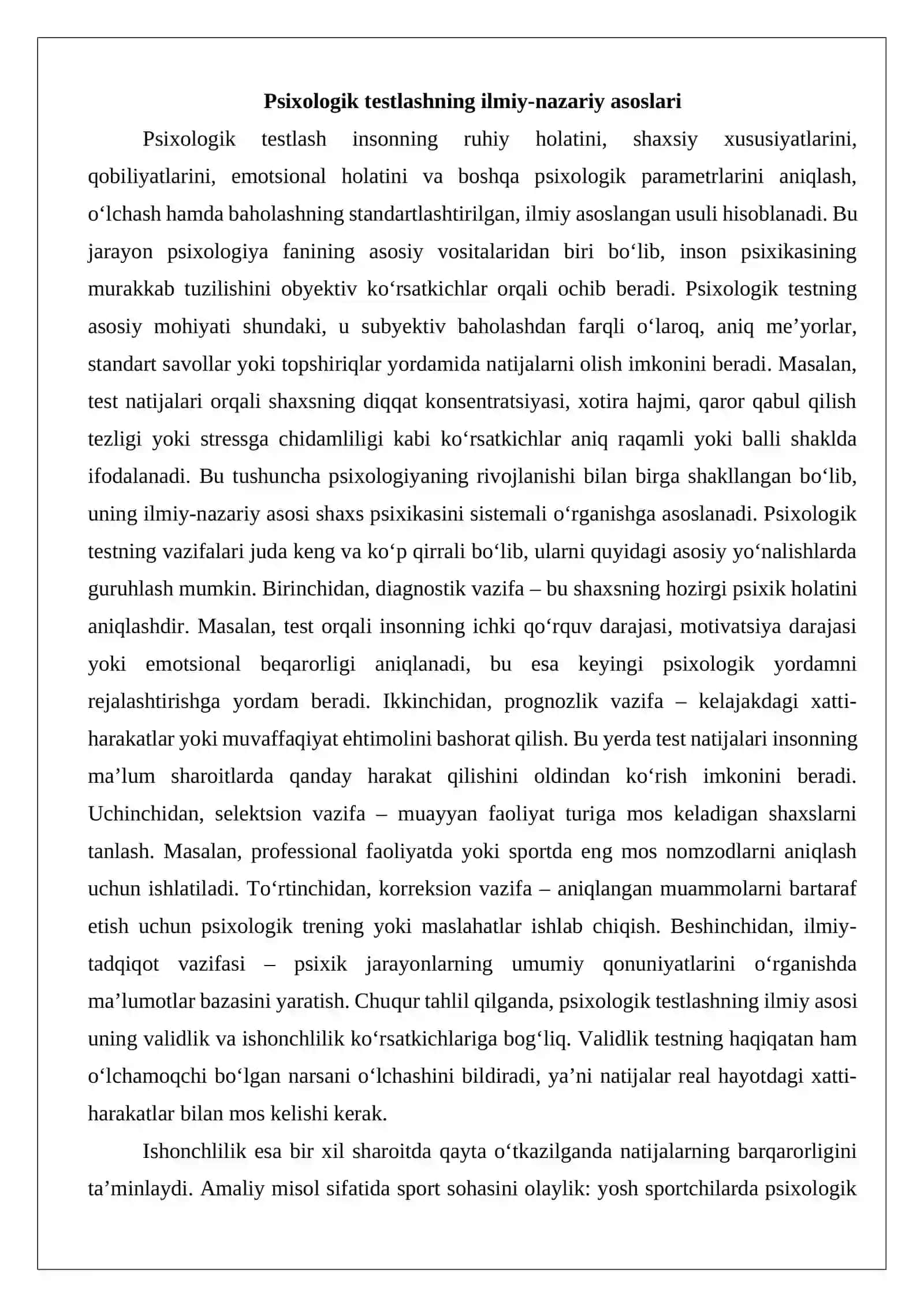 Psixologik testlash 3