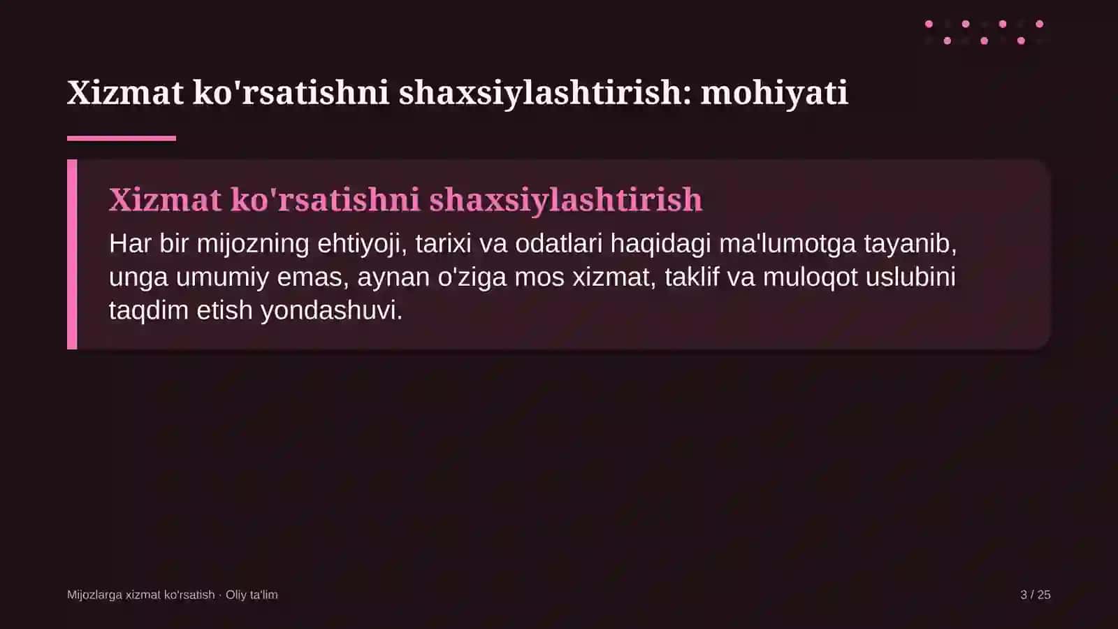 vazirliklarda xizmat ko'rsatishni shaxsiylashtirish 5834 3