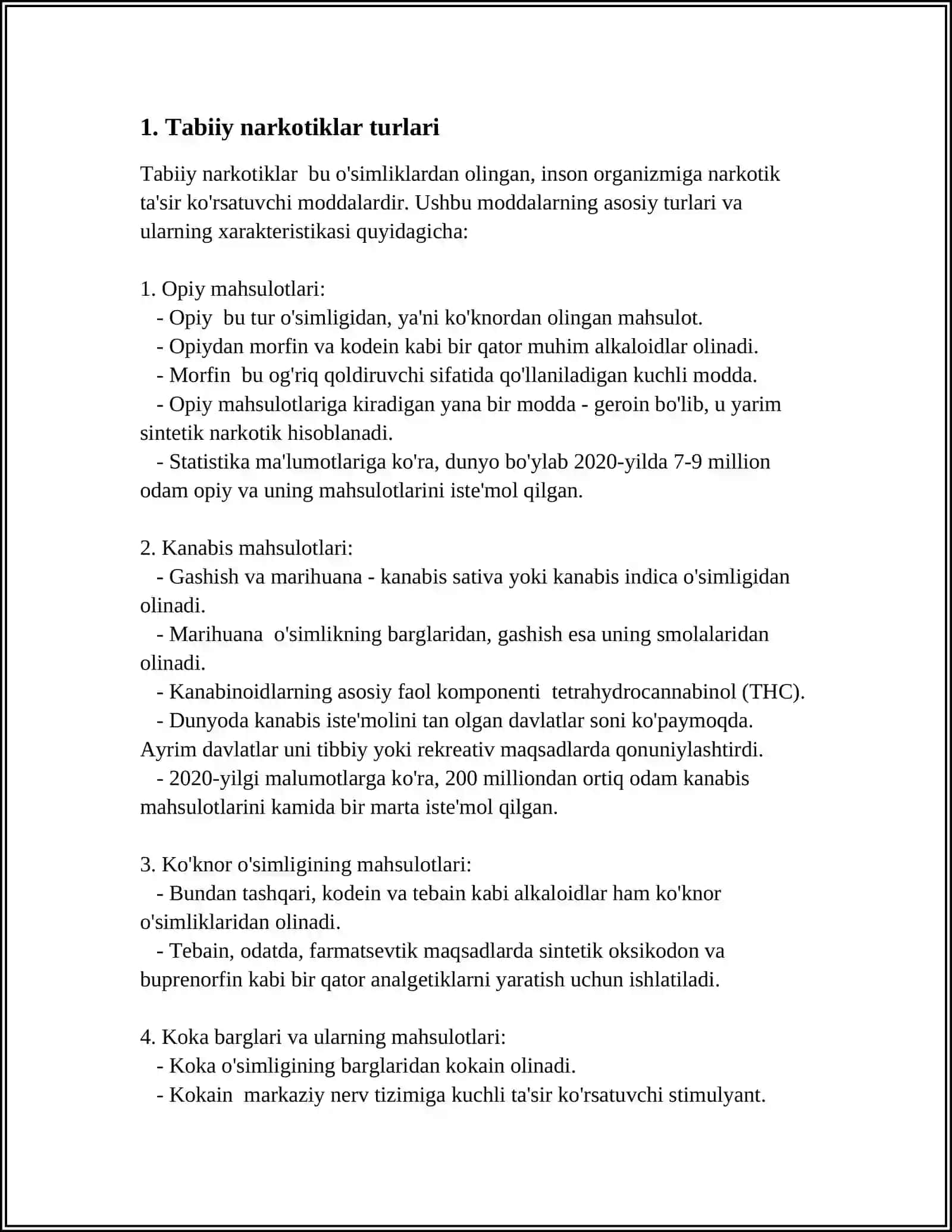 TABIIY VA SINTETIK NARKOTIK VOSITALAR FOYDASI VA ZARARI 3