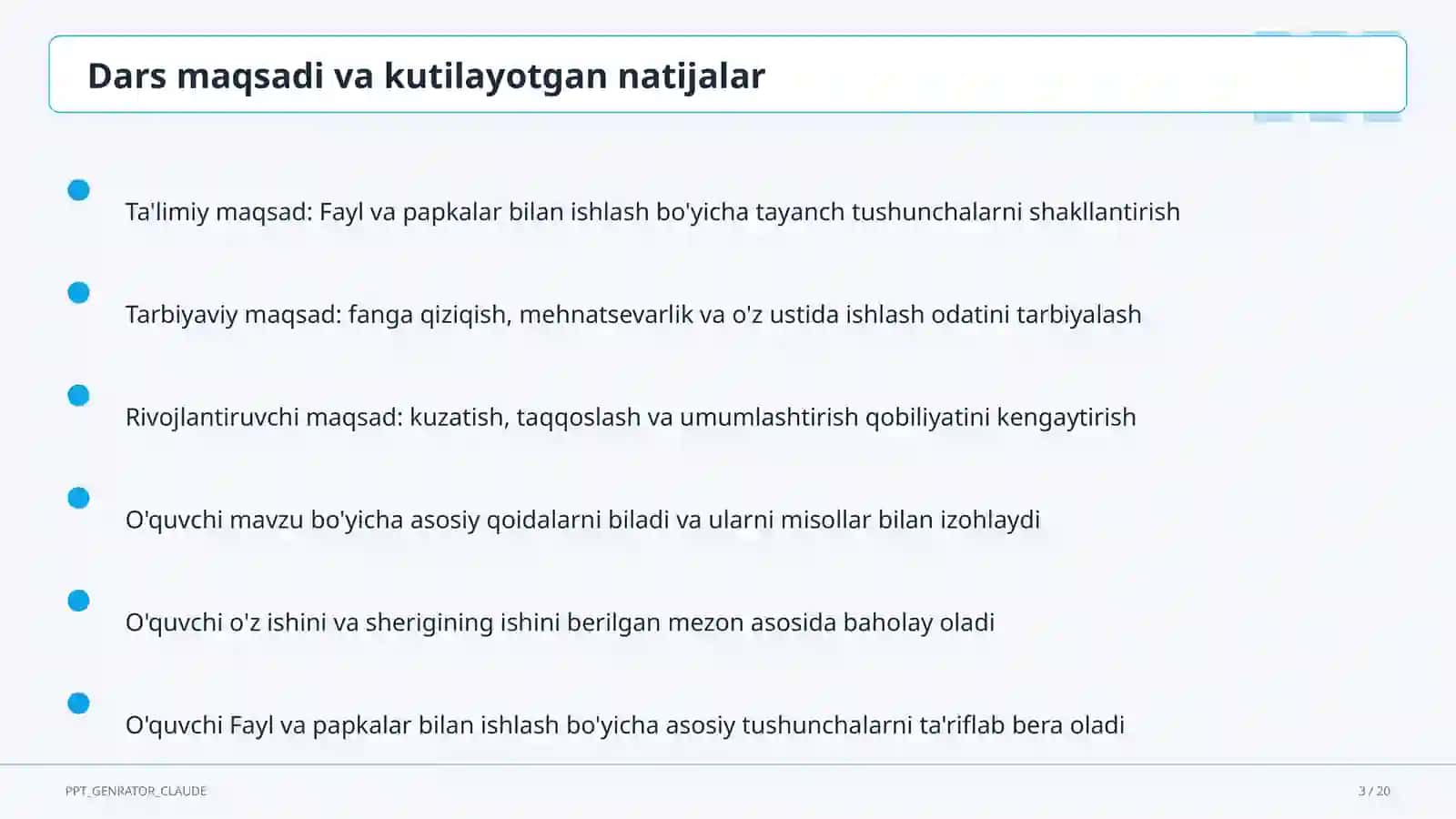 Fayl va papkalar bilan ishlash (5-sinf) 3