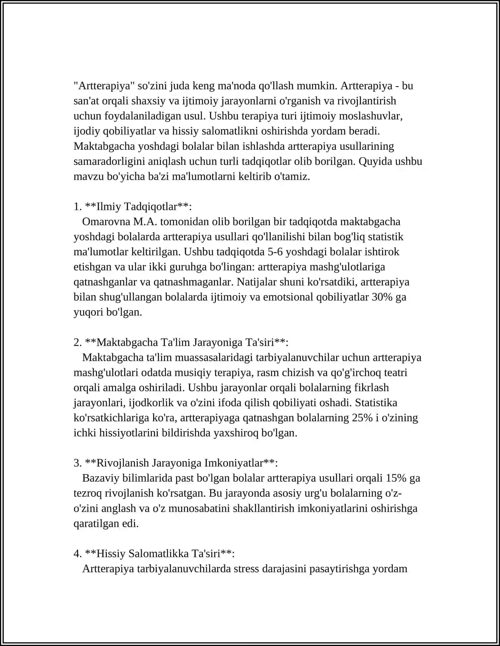 MAKTABGA TAYYORLOV GURUHLARI TARBIYALANUVCHILARIDA ARTTERAPIYA YORDAMIDA IJODIY QOBILIYATLARINI RIVOJLANTIRISH 3