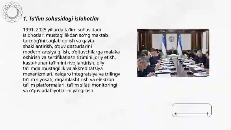 Oʻzbekiston respublikasi ijtimoiy sohadagi islohotlari (1991-2025) 3