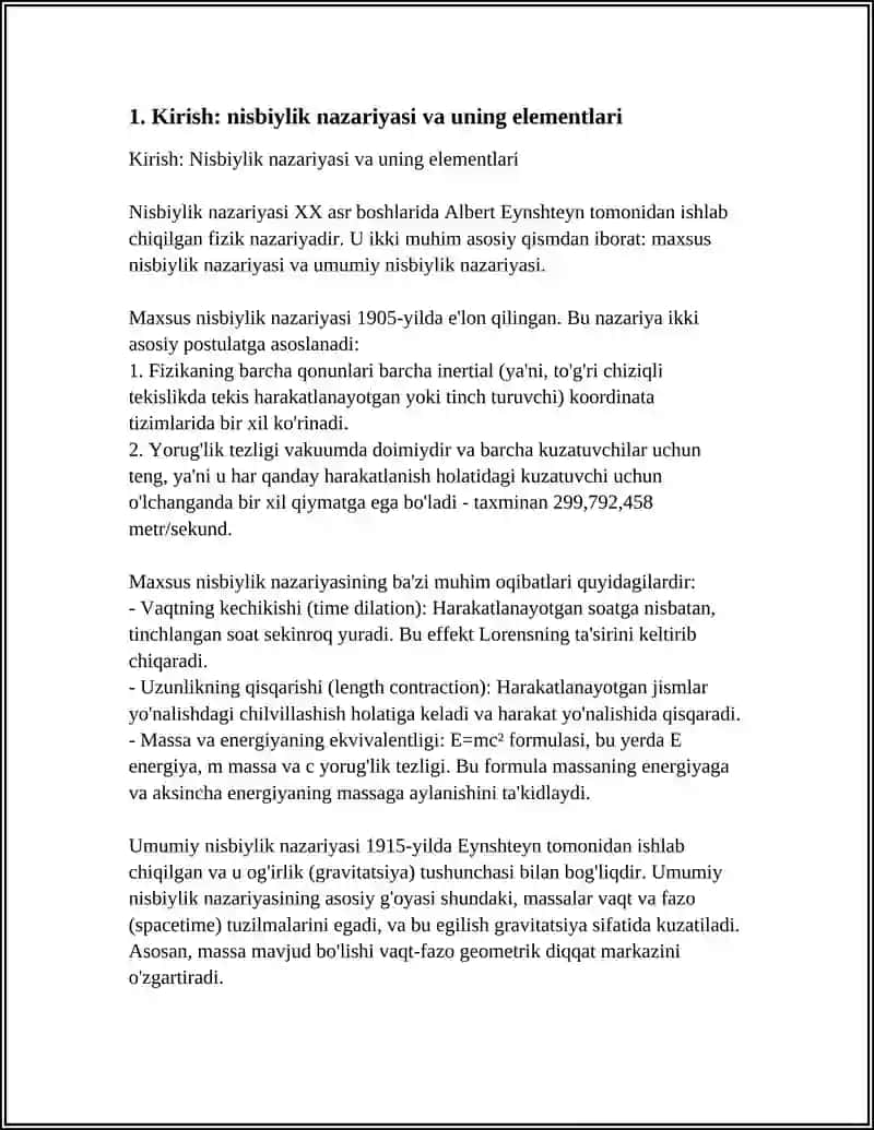 NISBIYLIK NAZARIYASI ELEMENTLARI. GALILEY VA LORENS ALMASHINISHLARI 3