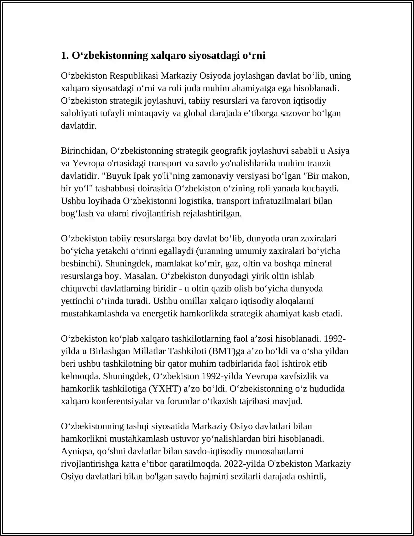 O'ZBEKISTON VA JAXON HAMJAMIYATI 3