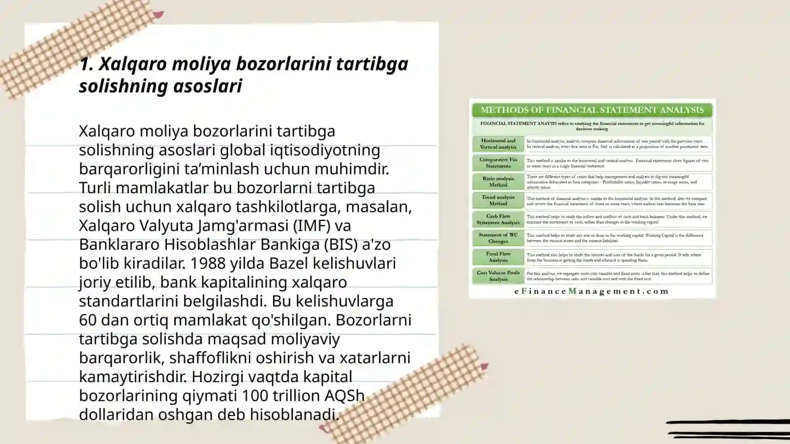 Xalqaro moliya bozorini tartibga solish usullari va mexanizmi 3