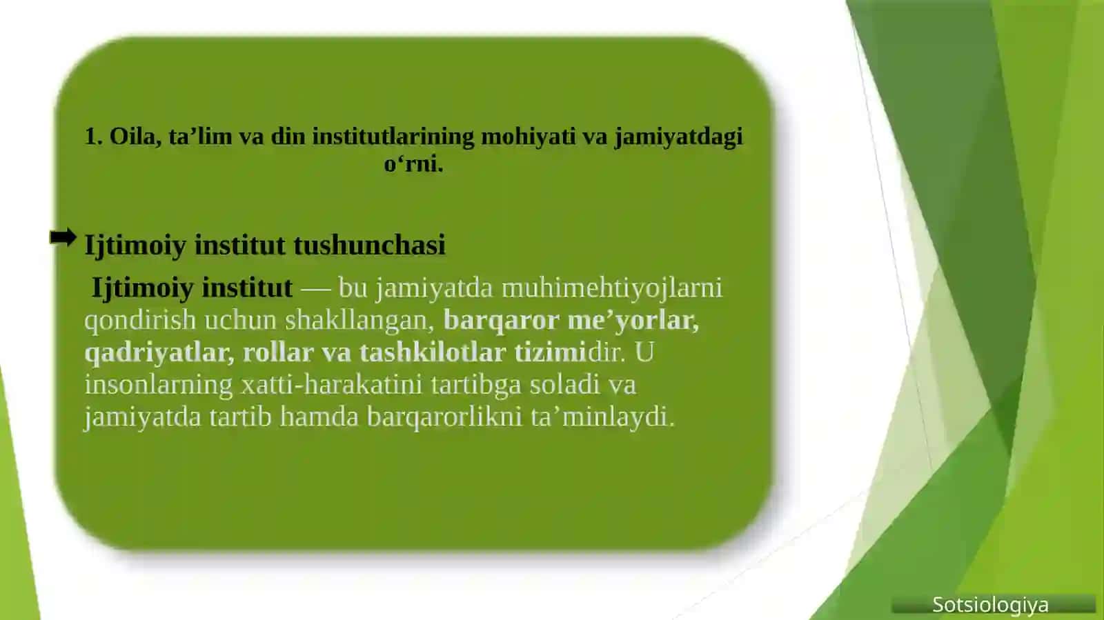 Oliy oila ta`lim va din institutlari tahlili. 3
