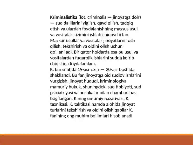 Kriminalistikada kimyoning o'rni 3