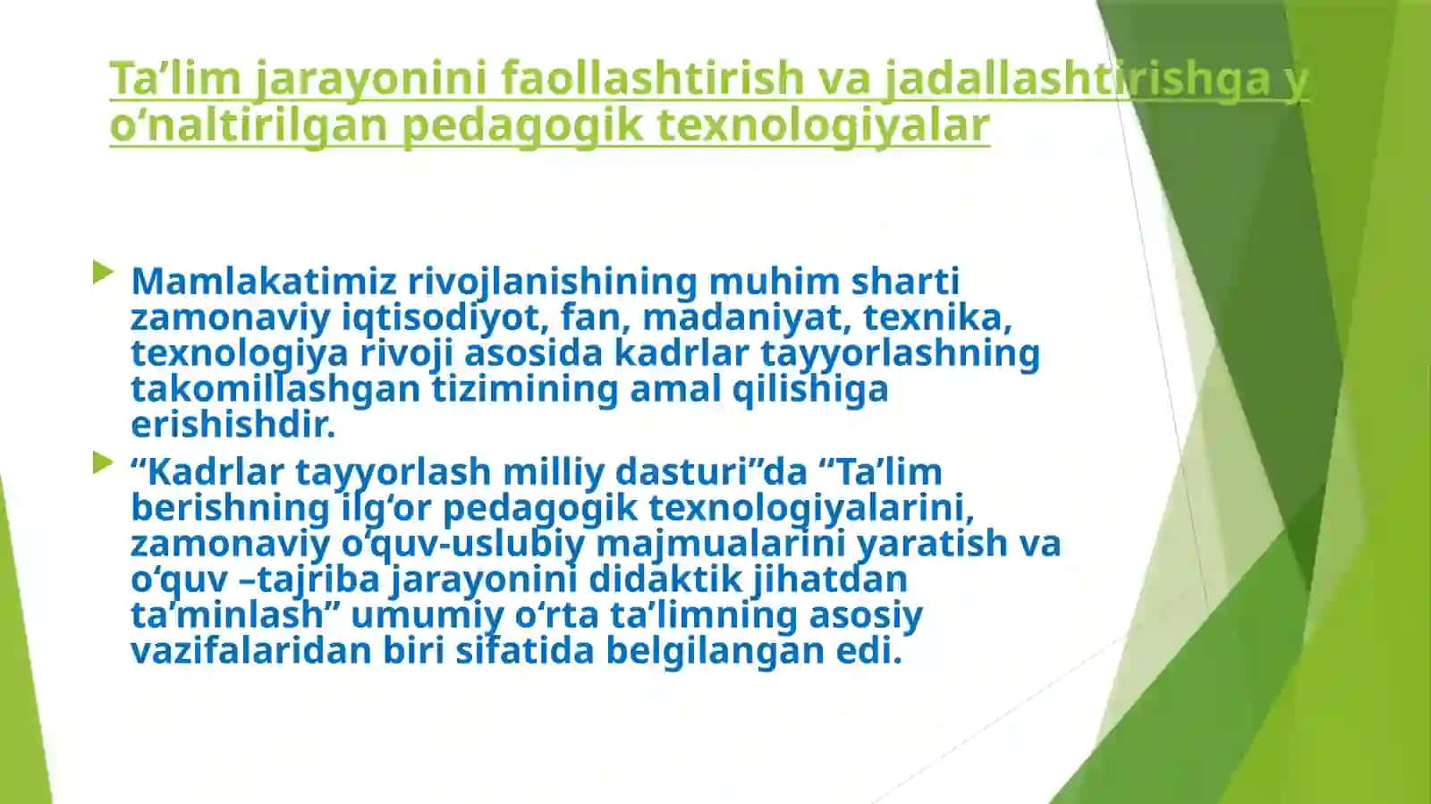 Ilg’or pedagogik texnologiyalar va ularni amalda qo’llash 3