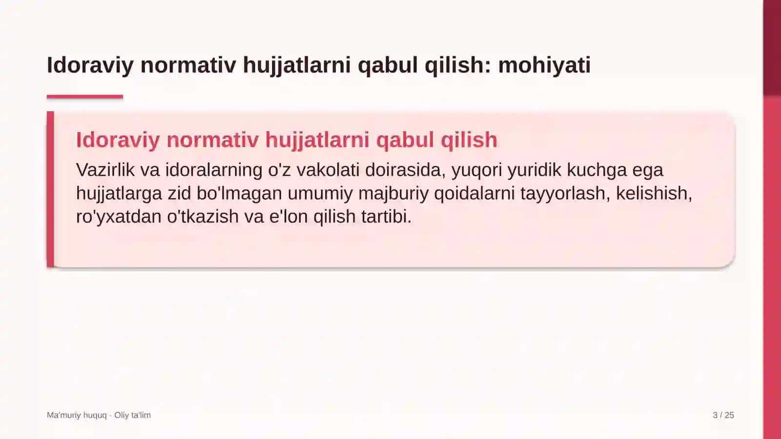 Yuridik klinikalarda idoraviy normativ-huquqiy hujjatlarni qabul qilish 3