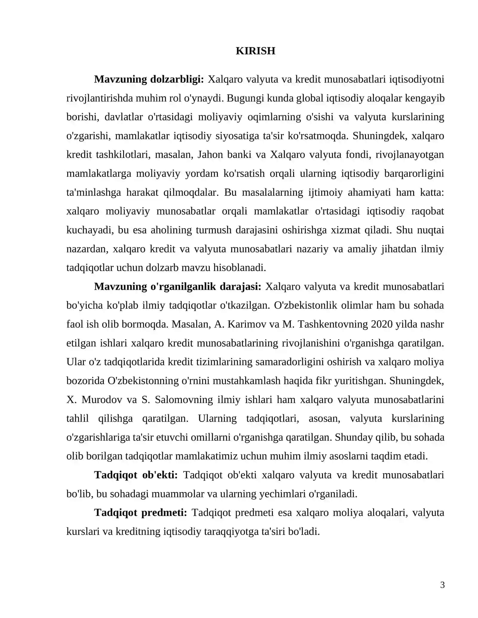 Xalqaro valyuta va kredit munosabatlari 3