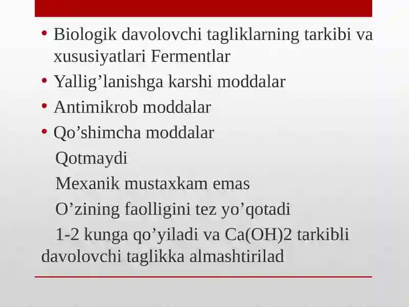 Davolovchitagliklar Tarkibi, Qo`llanishi 3