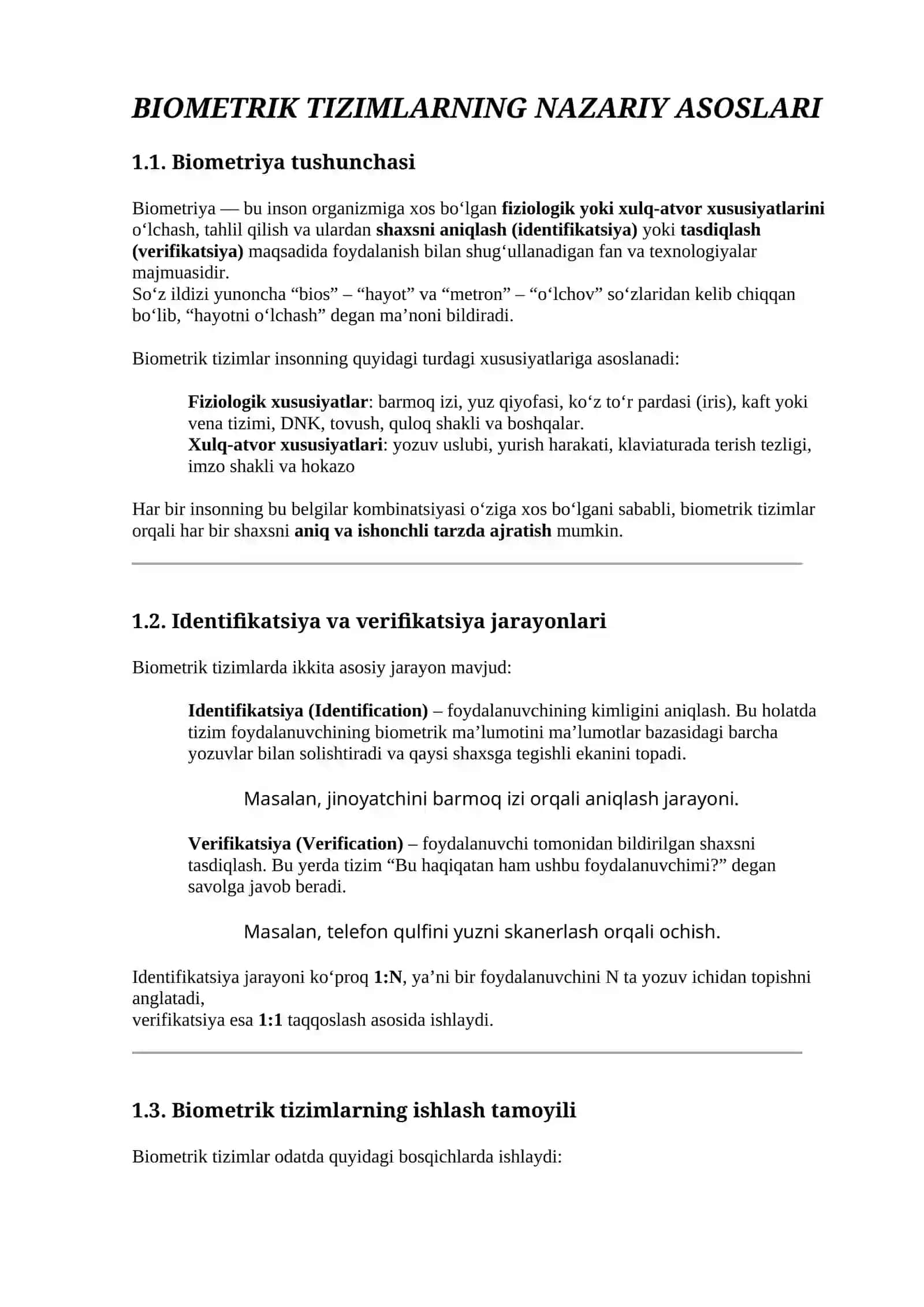 Biometrik tizimlarda tasvirlarni qayta ishlash 3