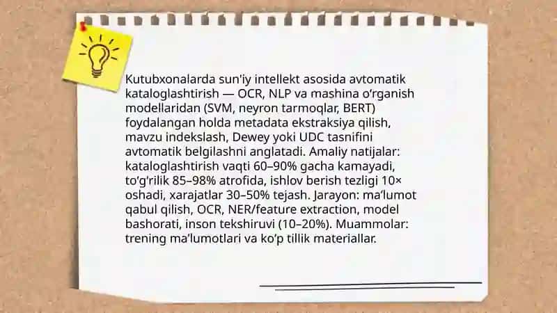 Kutubxona tizimlarida sun'iy intellekt va avtomatlashtirish imkoniyatlari 3