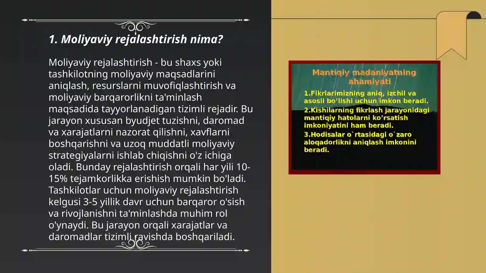 Inson hayotida moliyaviy rejalashtirishning roli va ahamiyati 3