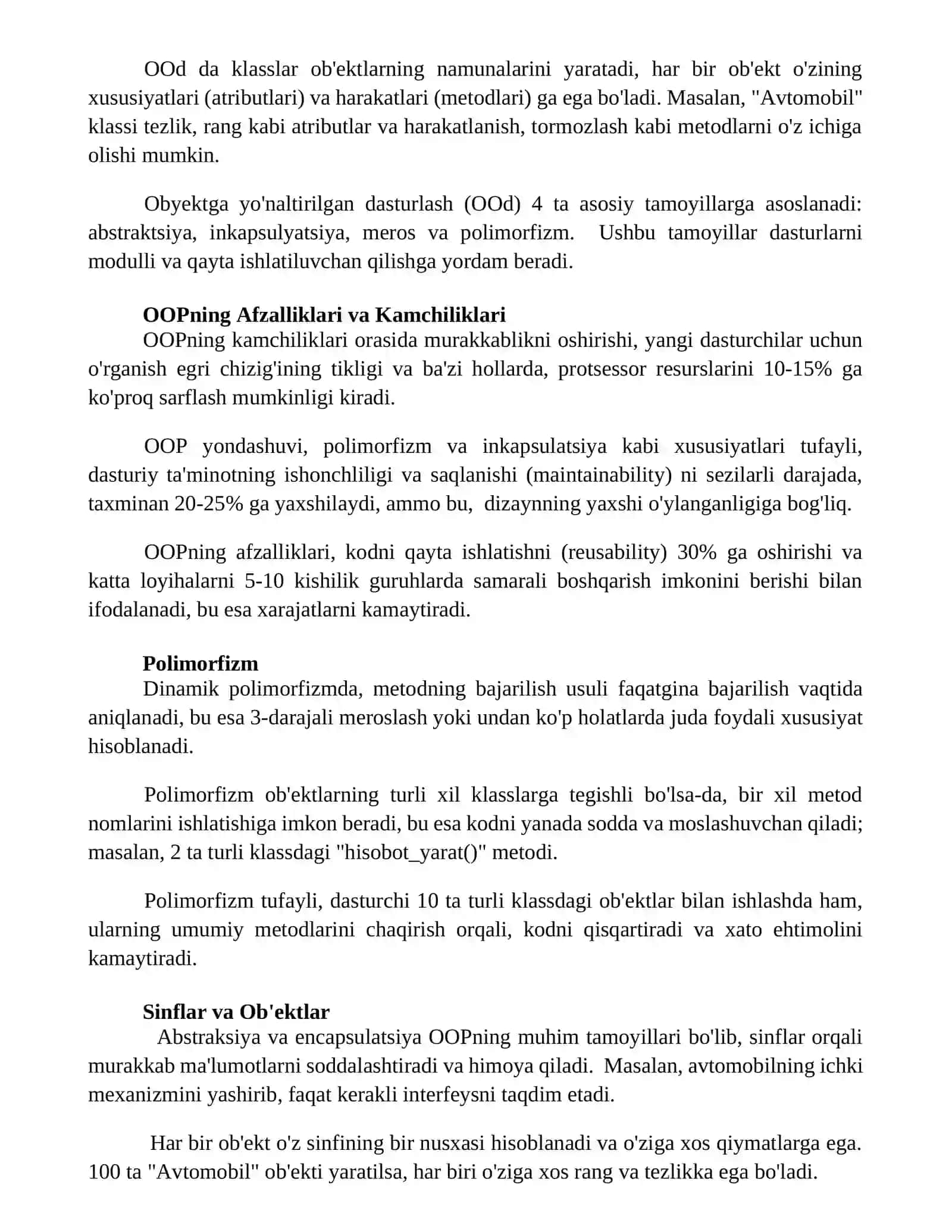 Obyektga yo'naltirilgan dasturlash (OOP) 3