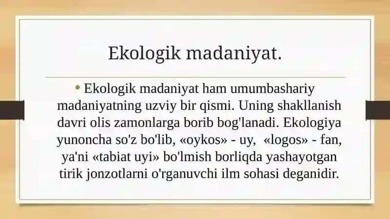 Ekologik madaniyat ekologik xavfsizlik va uning tabiiy geografik jihatlari. 3