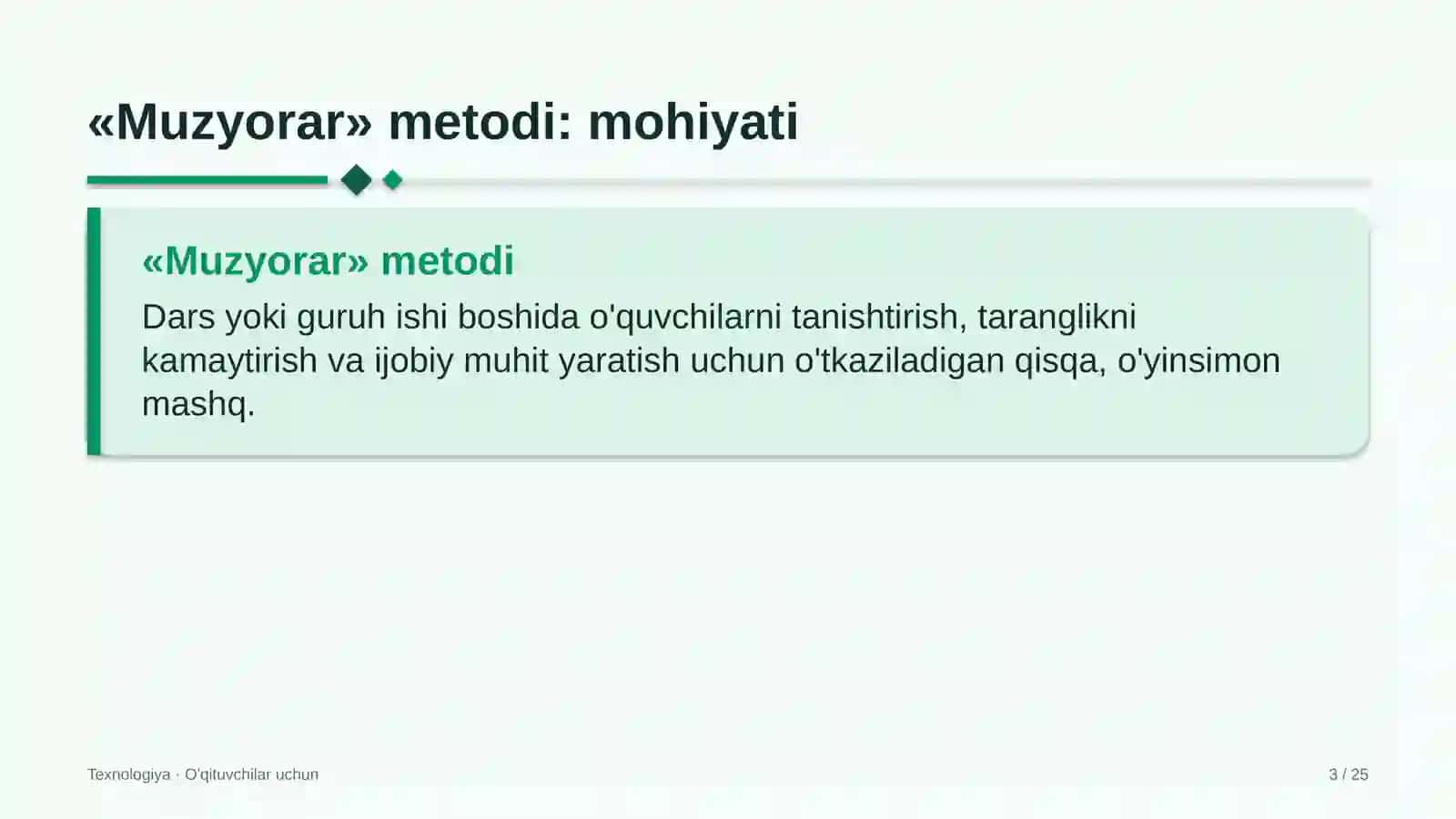 texnologiya darslarida muzyorar metodidan foydalanish 8674 3