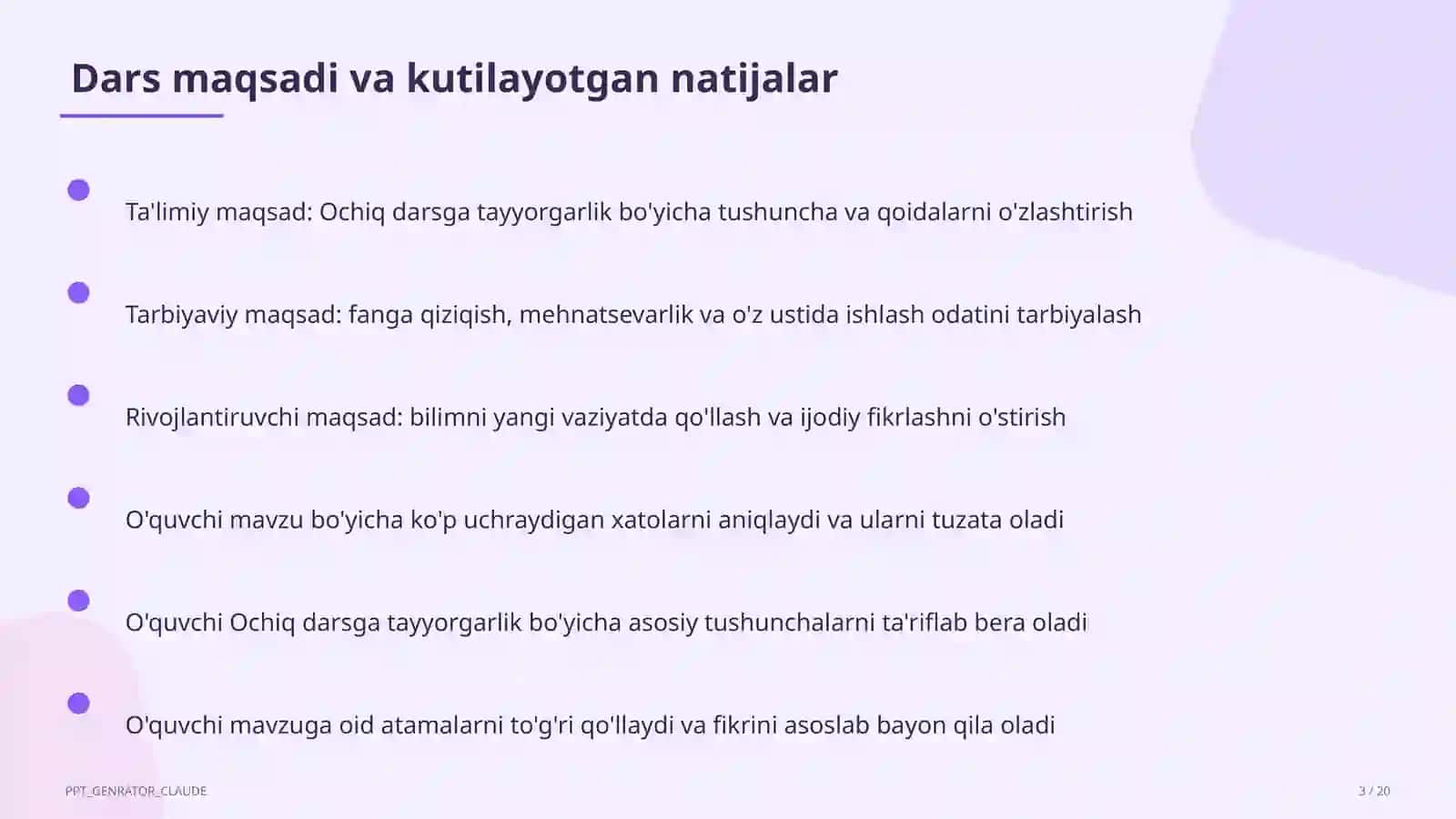 Ochiq darsga tayyorgarlik 3