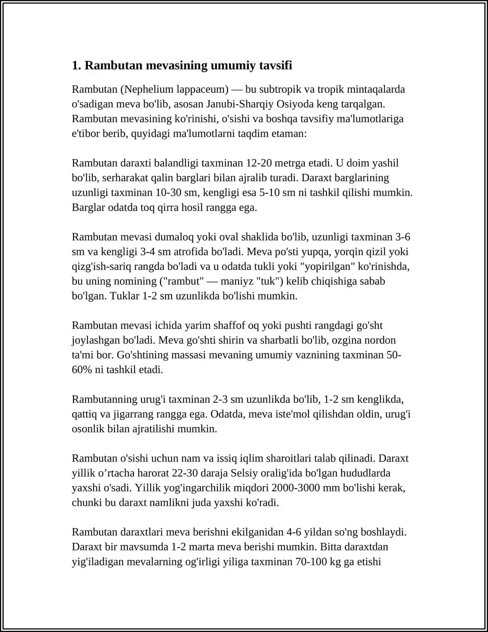 RAMBUTAN MEVASINI YETISHTIRISH TEXNALOGIYASI 3