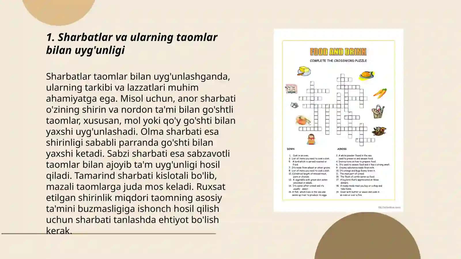 Ichimliklarni taomlar bilan uyg'unligi 3