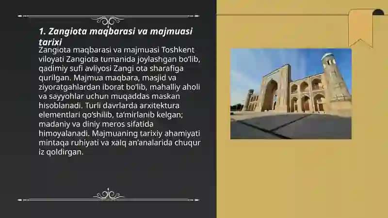 Zangiota maqbarasi va majmuasi tarixi 3