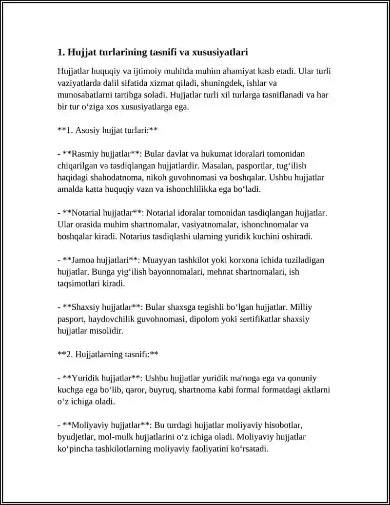 HUJJAT TURLARI VA ISH YURITISH ASOSLARI 3