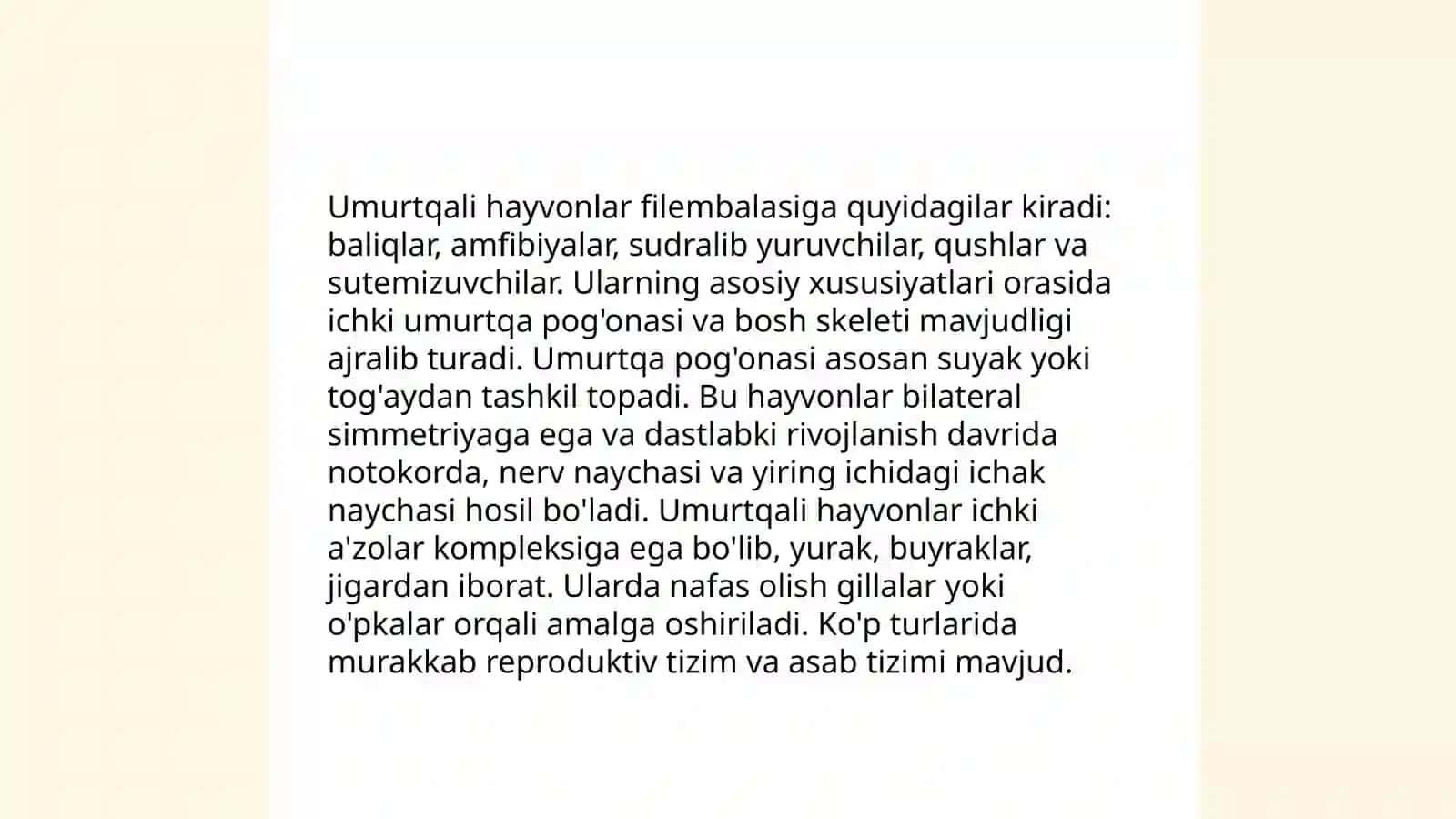 Umurtqalilarning muhim belgilari va ularning biologik ahamiyati 3