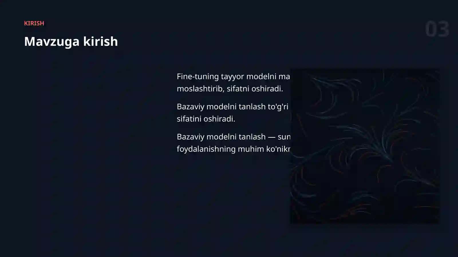 MODELLARNI SOZLASH (FINE-TUNING) 3