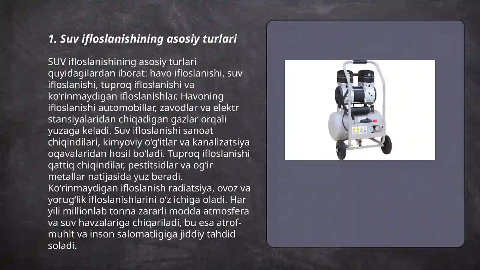Suvni Tozalash va Ifloslanishni Oldini Olish 3