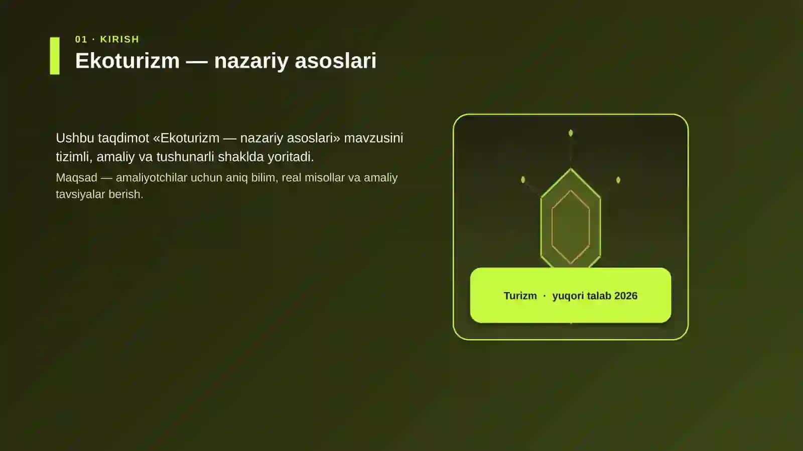 Ekoturizm — nazariy asoslari 3