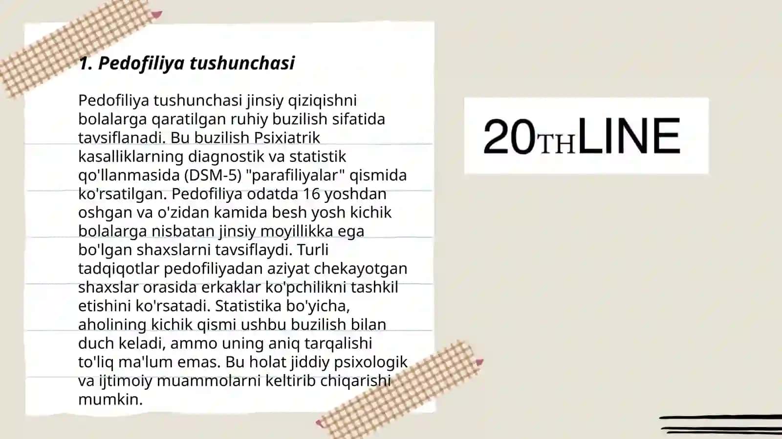 Pedafilya nima va uni kelib chiqishi 3