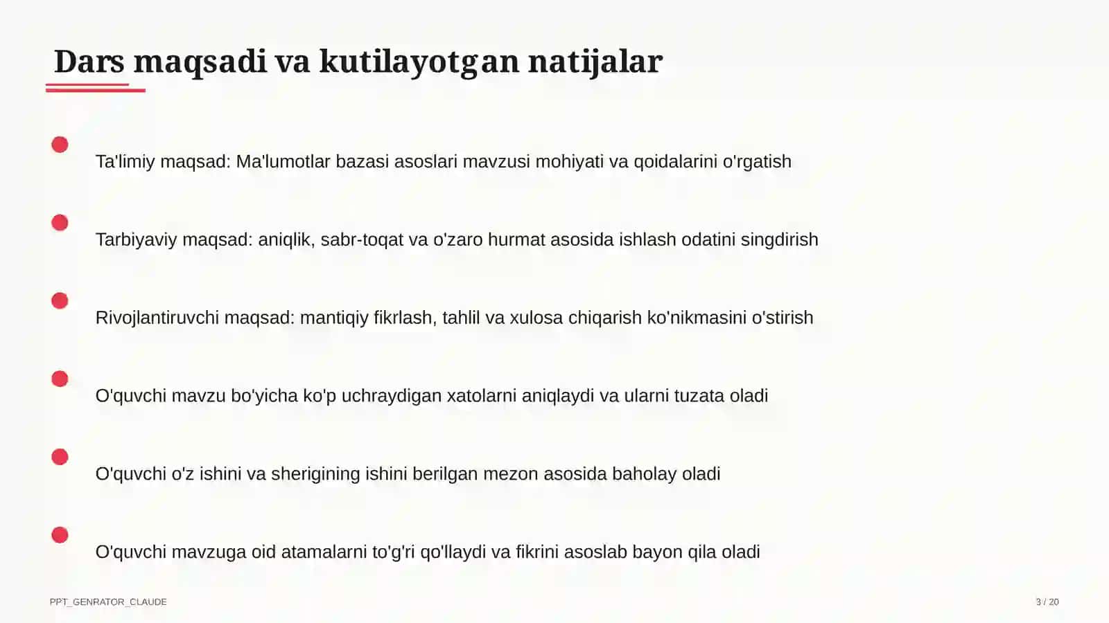 Ma'lumotlar bazasi asoslari (9-sinf) 3