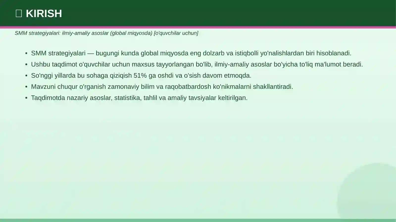 SMM strategiyalari: ilmiy-amaliy asoslar (global miqyosda) 3